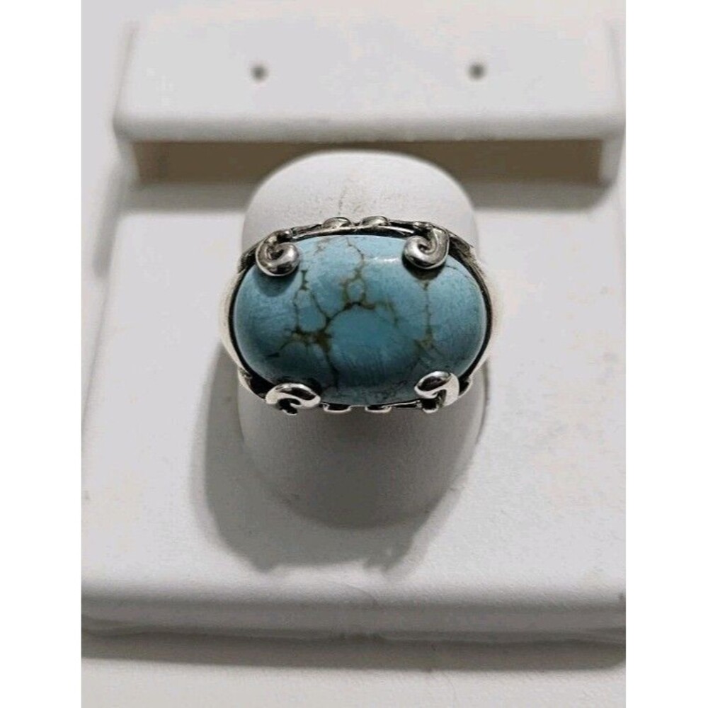 Blue Stone 925 Silver Ring Size 9